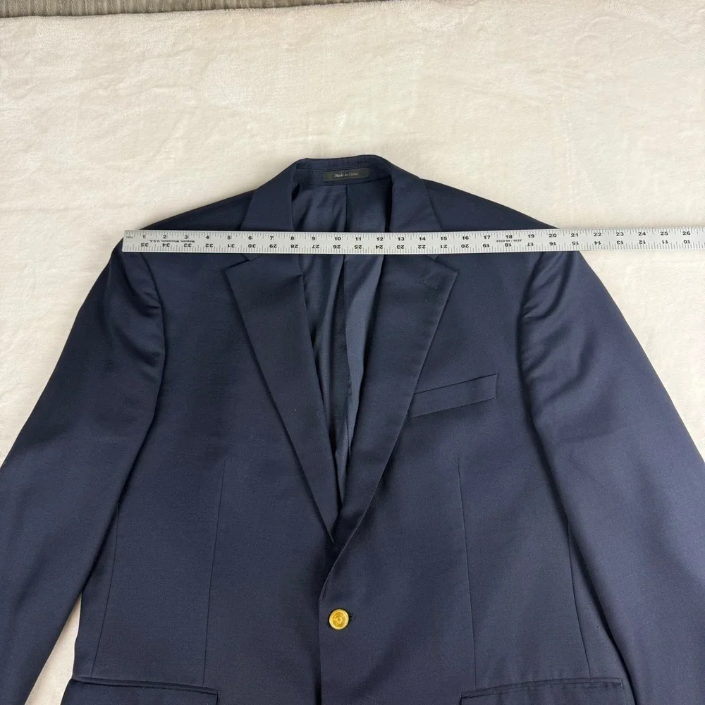 Lauren‎ Ralph Lauren Blazer Mens Navy Blue Gold Crest Button Preppy Old Money